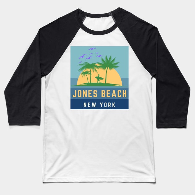 Jones Beach Long Island New York Baseball T-Shirt by bougieFire